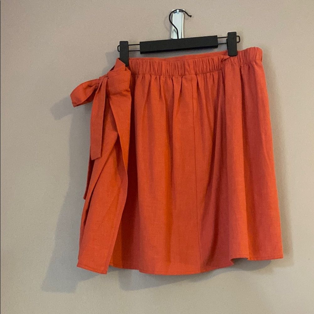 Women's Tie Mini a-Line Skirt - a New Day Rust XXL NWT - Picture 5 of 8